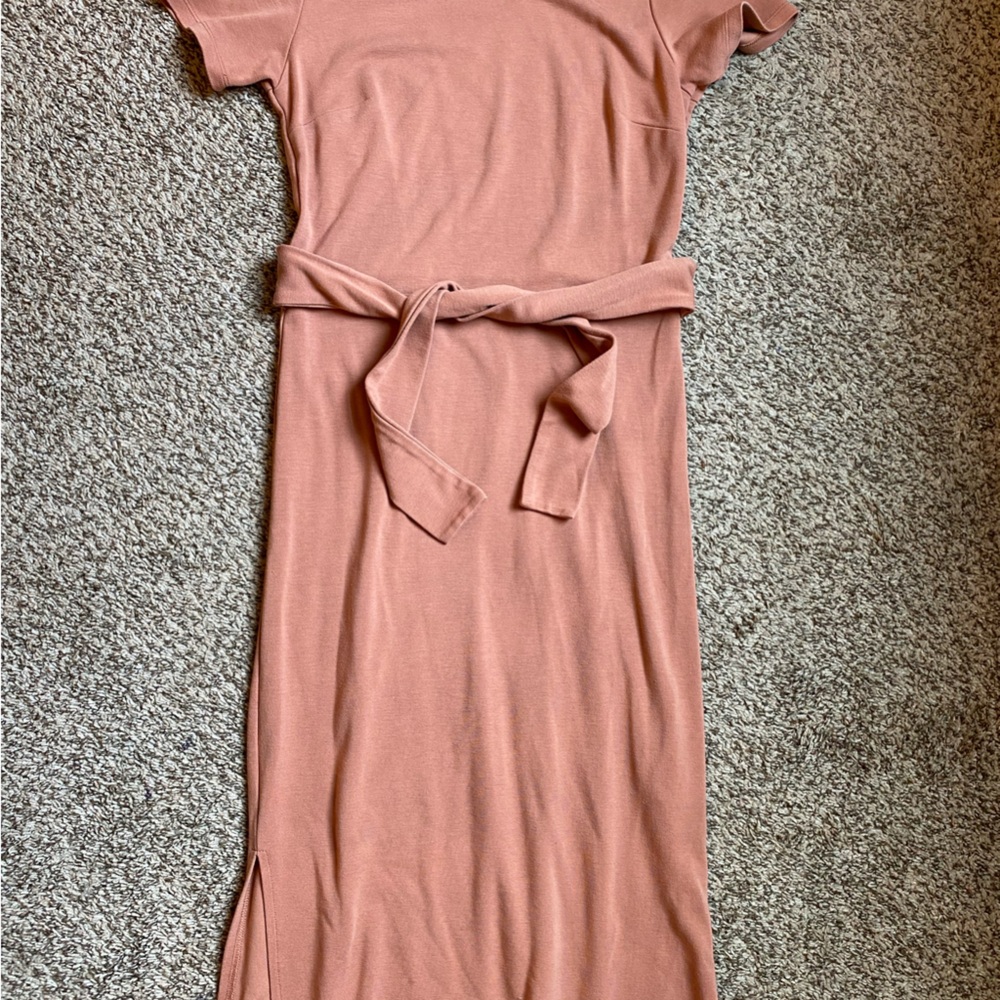 Old Navy Pink Midi Sheath Dress with Short Raglan Sleeves
